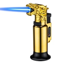 Meilleures ventes en stock européen, pistolet à souder à feu puissant, allumeur à gaz butane, torche à cigare, briquet à fenêtre anti-vent, allumeur de briquet dragon