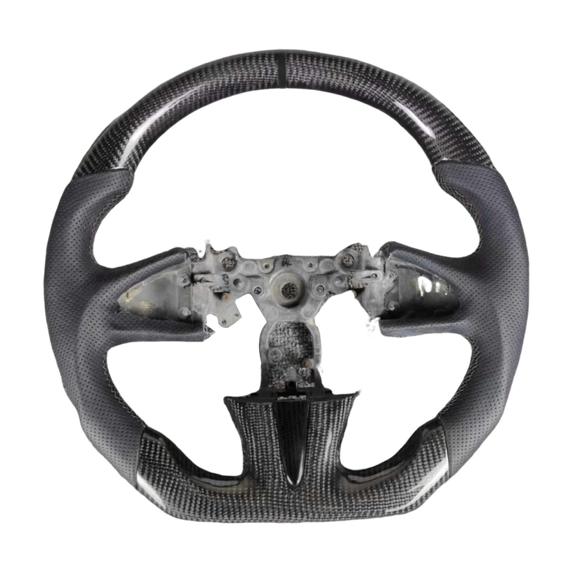 คาร์บอนไฟเบอร์ + หนังแบบมีรูพรุน + เย็บแถบสีดำ