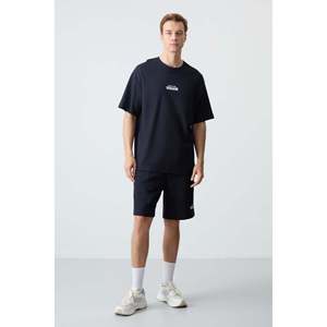 Ensemble de shorts pour homme en coton bleu marine, épais, doux, texturé, coupe ample - 85259 - Bleu marine/marine - Product Image 1