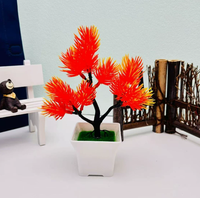 Ornement de bonsaï en forme d'écureuil en plastique artificiel, plante en pot écologique pour la décoration de la salle de séjour d'hôtel