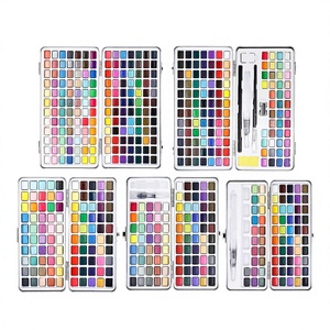 Loseiltin 72/90/100/128/168 Tin Box Acrylic Colors Set Professional Non-Toxic Solid Watercolor <b>Paint</b> 5ml /Capacity Canvas Medium - Product Image 2