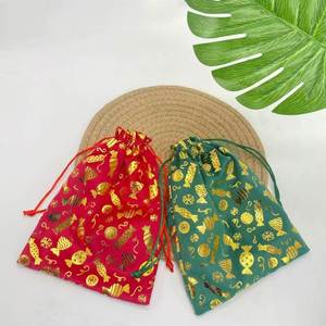 Sac d'emballage pour bijoux, petite pochette cadeau en velours doux, sac de rangement anti-poussière avec cordon de serrage, vente en gros - Product Image 5