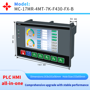 4.3นิ้ว HMI PLC All-in-one พร้อมกุญแจ FX1S <span class=keywords><strong>FX2N</strong></span> ในตัว2แกนพัลส์100กิโลเฮิร์ตซ์อะนาล็อก AD da 0-10V และการควบคุมอุณหภูมิ - Product Image 2