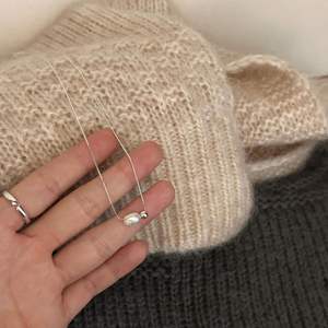 Collier polyvalent en argent pur S925 avec perles d'olive, chaîne de clavicule extrêmement fine et élégante, chaîne unie nude, collier multifonctionnel - Product Image 3