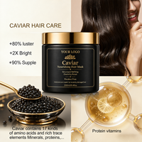 Mascarilla Capilar de Colágeno y Caviar Anti-Frizz, Reparación Intensiva del Cabello, Sin Sulfatos, Crema Suavizante para Cabello Rizado, Diseño Personalizado