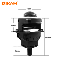 DIKAM 2024 Nouvelle ampoule LED laser haute puissance Bi Bulb 3 pouces Lentille de projecteur Lentille bifocale Phare Accessoires automobiles