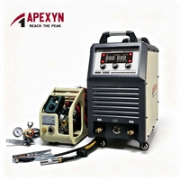 APEXYN 380V 500A Gas 3 In1 Premium Baru, Mesin Las Industri MIG/MAG/MMA Mobile untuk Baja Tahan Karat, Kawat 0.8mm, Pengelasan Waktu Panjang