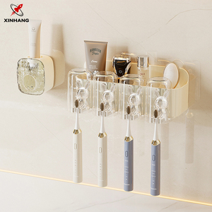 Portaspazzolini Xinhang con <span class=keywords><strong>ventosa</strong></span>, porta spazzolini da parete con dispenser per dentifricio - Product Image 3