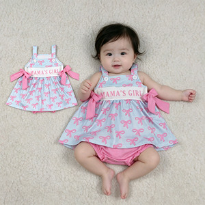 RTS Boutique Ropa para el Día de la Madre, Conjunto de Falda y Body para Bebé Niña con Lazo 'MAMA'S GIRL', Ropa Casual de Algodón/Spandex para Recién Nacida - Product Image 4