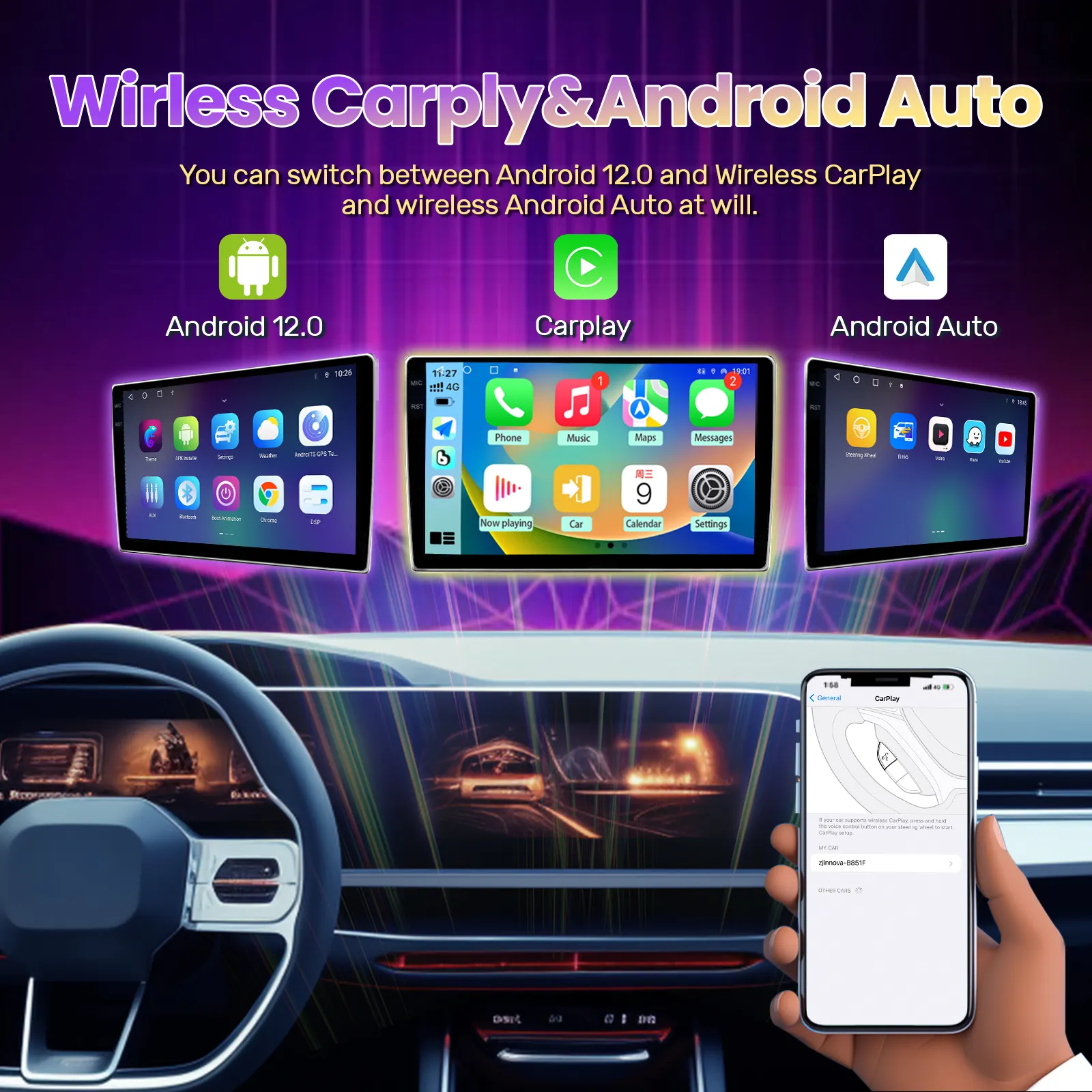 Sederhana lembut 9 inci sistem navigasi 2 Din layar sentuh Stereo Android Auto radio mobil Dvd Player untuk Ford Fusion 2013-2019