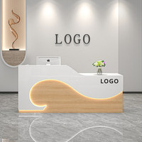 Table de comptoir rectangulaire en bois, design minimaliste moderne, pour salon de beauté, magasin de vêtements, réception, bureau GUANKAI