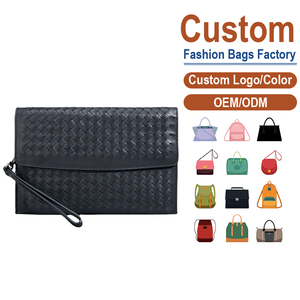 Elegante Cartera de Hombre de Cuero Genuino Tejido — Tejido a Mano con Diamantes, Correa de Muñeca Desmontable, Perfecta para Eventos Formales y Salidas Nocturnas - Product Image 2