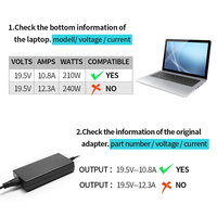 Cargador Rápido Personalizado de 210W para Portátil con Adaptador de Corriente de 19.5v 10.8A 4.5*3.0mm para Dell Precision M6500 M7820