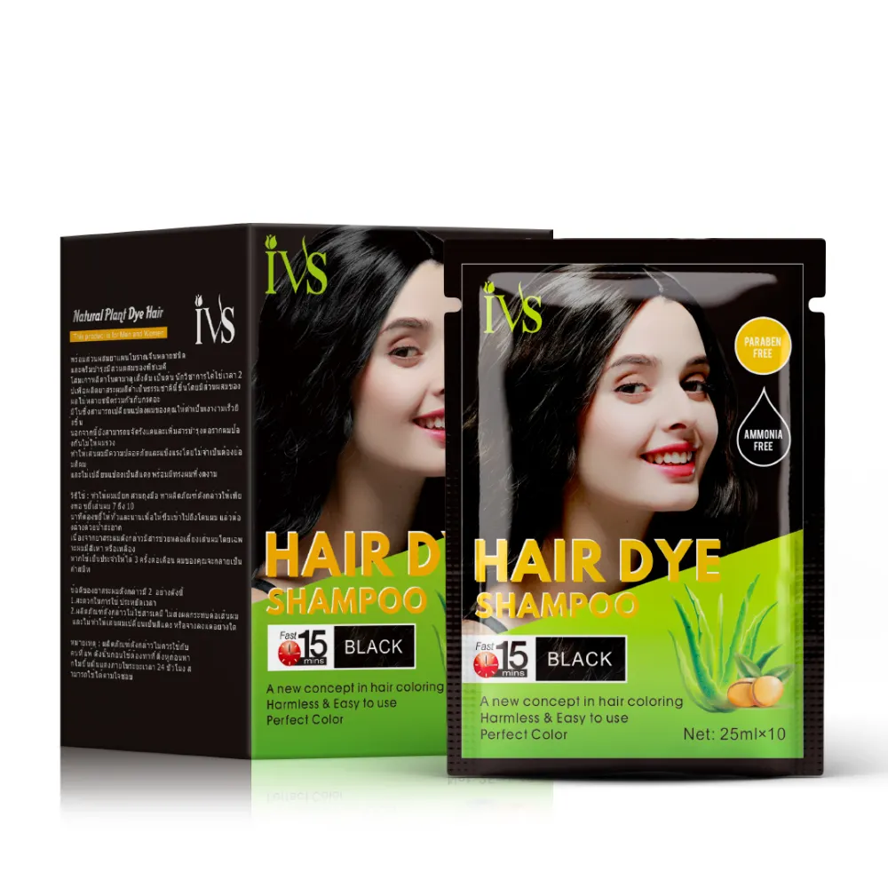 IVS Permanent Orignal Nourishing Organic Hair Color Dye Shampoo Wholesale Hair Black Shampoo For White Hair To Black Shampoo