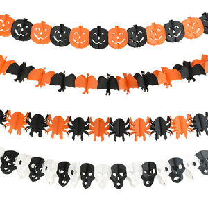 Halloween Honeycomb Pumpkin Paper Garland Halloween Party Hanging Skeleton Bat Decoration Halloween Props - Product Image 1