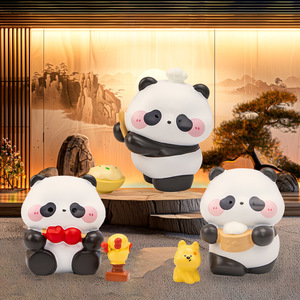 Figura de Panda Yu Mo, Adorno de Resina para Escritorio, Figura de Juguete de Regalo con Temática de Comida China, Linda y de Dibujos Animados - Product Image 1