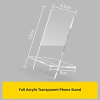 Support de téléphone de bureau en acrylique transparent épaissi, vente en gros d'usine, angle de vision ergonomique, étanche, hauteur réglable, flexible