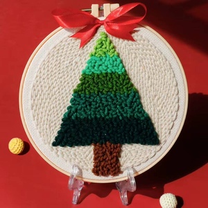 Kits de Bordado XIXI, Tela de Monje, Aguja de Punch, Adornos Navideños Hechos a Mano, Material de Bordado de Poliéster para Principiantes - Product Image 6