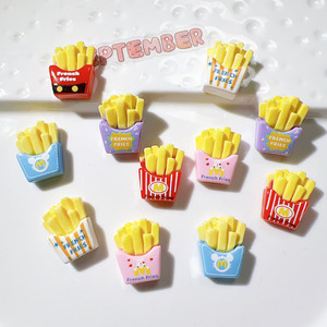 Accessoires de pâte à modeler en forme de frites, ornements en résine faits main pour bricolage, accessoires DIY - Product Image 5