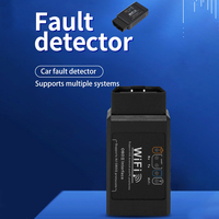 WiFi OBD 2 Connector Code Reader Schwarz Wireless Scanner Detector V1.5 Auto diagnose tool