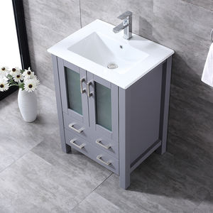 Meuble-lavabo de salle de bain haut de gamme de 24 pouces avec vasque en céramique et caractéristiques résistantes à l'eau - Product Image 2