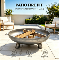 Brasero moderne en acier Corten avec surface thermolaquée pour usage extérieur, décoratif, pour brûler du bois, barbecue