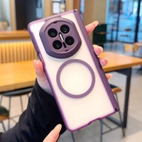 Étui de téléphone magnétique de luxe au design givré mat pour Fold 3/4, coque transparente en TPU+PC résistante aux chocs et aux rayures