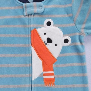 Pijamas con pies de franela personalizables de fábrica para bebés, niños y niñas, ropa informal de lana para niños recién nacidos, Pelele de invierno con <span class=keywords><strong>cremallera</strong></span> - Product Image 5