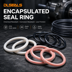 O-Ring Incapsulato in FEP PTFE con Anello in FKM, Resistente agli Agenti Chimici, per Valvole di Pompe, OEM ODM, Misure Personalizzate, Fornitura di Fabbrica - Product Image 1