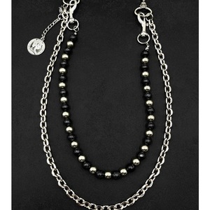<b>Blue</b> <b>Beaded</b> Denim Chain With Silver Metal Link Punk Style Waist Chain For Youth Streetwear Accessory - Product Image 5
