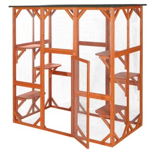 Maison pour chat en bois de sapin durable, anti-corrosion, imperméable, pour l'extérieur, avec une zone de repos confortable et une conception résistante aux intempéries - Product Image 2