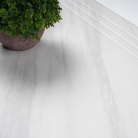 Carrelage d'escalier en porcelaine gris mat moderne, collection antidérapante pour escaliers intérieurs et publics