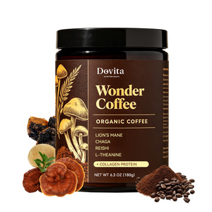 Café Orgánico en Polvo con Mezcla de Hongos, Hecho en Estados Unidos, OEM, Melena de León, Reishi, Chaga, Halal, GMP, Nootrópico, Personalizado, 200g - Product Image 1