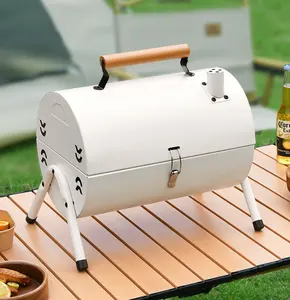 Cắm trại ống khói thép không gỉ BBQ than grills ngoài trời mini xách tay BBQ churrasqueira grills