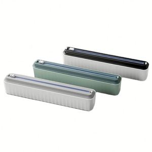 Support mural magnétique réutilisable pour film alimentaire, boîte de rangement pour papier aluminium, distributeur de film plastique avec coupe-film coulissant pour aliments - Product Image 1