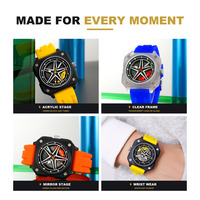 SKMEI 2362 Quadratische Business-Herrenuhr Modische Autoreifen-Quarzuhr Geschäftsstil Silikonarmband Quarzwerk Herrenuhren