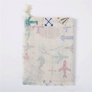 Pochette en coton réutilisable et recyclable 13*18cm avec cordon de serrage, imprimée, pour cadeaux de fête, artisanat, bijoux, bonbons, faveurs, logo personnalisable, shopping - Product Image 3