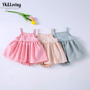 Nuovo Vestito Estivo per Bambina Stile Coreano, Abito a Quadri con Collo all'Americana, Tutina da Principessa per Bambine - Product Image 2