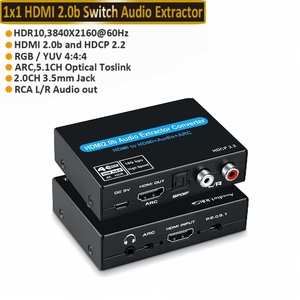 <span class=keywords><strong>Adaptateur</strong></span> convertisseur extracteur audio HDMI 2.0 prenant en charge 4K 60Hz HDR 4K HDMI vers optique TOSLINK <span class=keywords><strong>SPDIF</strong></span> 3,5 mm L/R ARC 5.1 HDCP 2.2 - Product Image 4