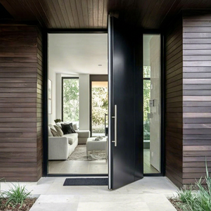 Portes pivotantes en alliage d'aluminium, portes d'entrée modernes pour villas, isolation thermique, panneau extérieur - Product Image 1