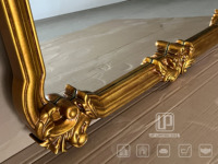 Miroir mural antique français avec cadre doré Cadre en bois Miroir mural décoratif doré Miroir sculpté en bois massif doré