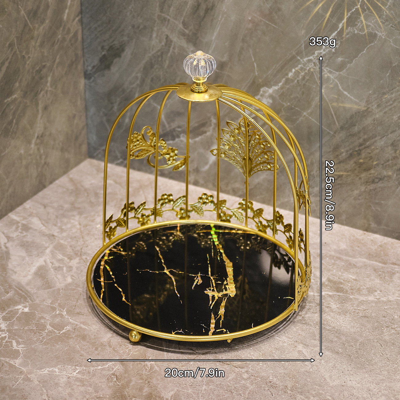 Single-layer lace birdcage [UV black and gold]