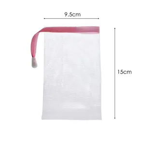 Soap Blister Mesh Double-Layer Soap Net Foaming Net Easy Bubble Mesh Bag, White