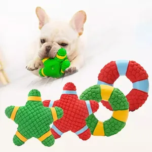 Großhandel Latex Hundes pielzeug Schleifen Zähne Reinigung Voice Training Hund Interaktives Seestern Spielzeug