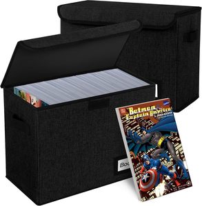 Comic Book Storage <b>Box</b> Comic Protector Organizer Heavy Duty Container Holder Shelf Bin Black - Product Image 1