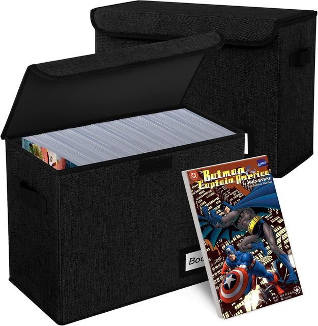 Comic Book Box File Storage Organizer Heavy Duty Eco-Friendly Customizable Black
