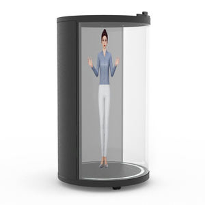 Boîte interactive transparente à visionnement direct de 75 pouces, en temps réel, avec fonction vocale, <span class=keywords><strong>cabinet</strong></span> holographique cylindrique 3D, tube AI, humain virtuel numérique - Product Image 4