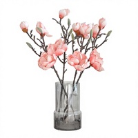 Fleurs de Magnolia Artificielles Faites à la Main, Style Chinois Moderne, Décoration Maison & Mariage, Accessoires de Photographie Florale en Plastique