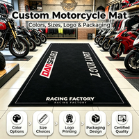Tapis de garage personnalisé pour moto avec logo imprimé, tapis décoratif pour sol de garage pour motocross et présentation d'équipe