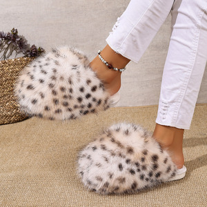 Pantofole da Donna in Cotone <span class=keywords><strong>per</strong></span> Autunno e Inverno, Casual con Stampa Leopardata e Riccio di <span class=keywords><strong>Mare</strong></span>, Calde e Morbide <span class=keywords><strong>per</strong></span> Interni - Product Image 4